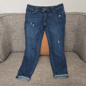 Liz Claiborne Distressed Blue Boyfriend Jeans